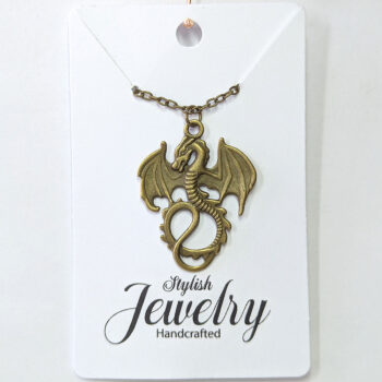 Antique Bronze Dragon With Wings Pendant Necklace - Image 4