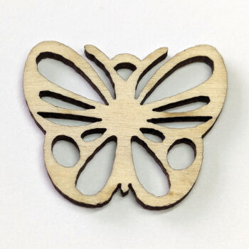 Butterfly Round Wings Laser Cut Natural Wood Pendant - Image 3