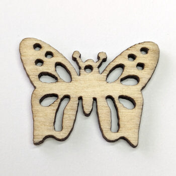 Butterfly Wide Wings Laser Cut Natural Wood Pendant