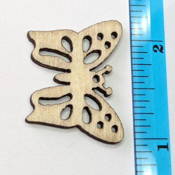 Butterfly Wide Wings Laser Cut Natural Wood Pendant - Image 2