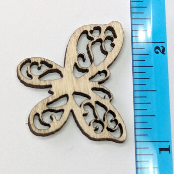 Butterfly Irregular Wings Laser Cut Natural Wood Pendant - Image 2