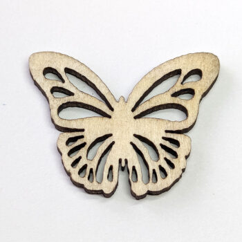 Butterfly Hollow Wings Laser Cut Natural Wood Pendant