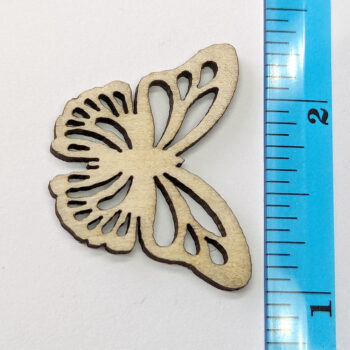 Butterfly Hollow Wings Laser Cut Natural Wood Pendant - Image 2