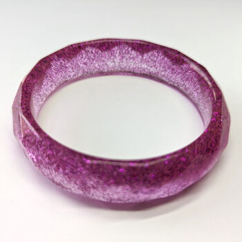 Hot Pink Glitter Slip-on Bangle Resin Bracelet