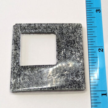 Black Glitter Large Double Square Resin Pendant - Image 2