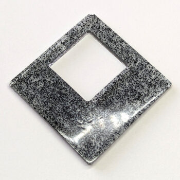 Black Glitter Large Double Square Resin Pendant