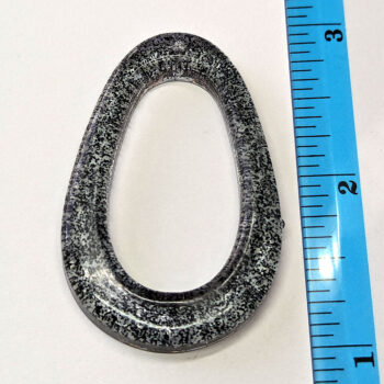 Black Glitter Large Double Teardrop Resin Pendant - Image 2