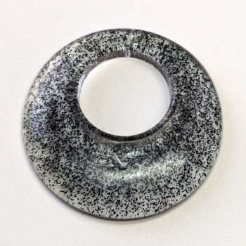 Black Glitter Large Double Circle Round Resin Pendant