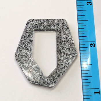 Black Glitter Medium Irregular Shape Resin Pendant - Image 2