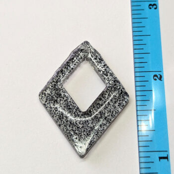 Black Glitter Medium Double Diamond Resin Pendant - Image 2