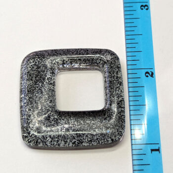 Black Glitter Medium Double Square Resin Pendant - Image 2