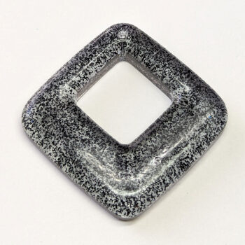 Black Glitter Medium Double Square Resin Pendant