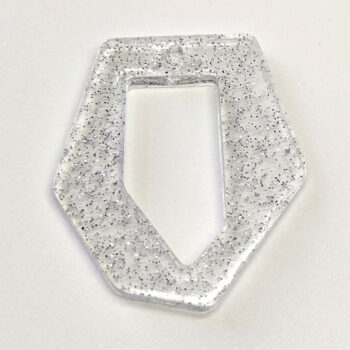 Silver Glitter Medium Irregular Shape Resin Pendant