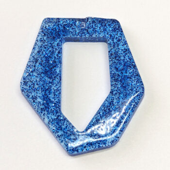 Royal Blue Glitter Medium Irregular Shape Resin Pendant