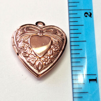 Rose Gold Decorative Heart Locket Pendant - Image 2