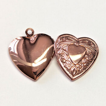 Rose Gold Decorative Heart Locket Pendant - Image 3