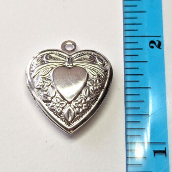 Silver Decorative Heart Locket Pendant - Image 2