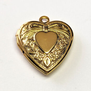 Gold Decorative Heart Locket Pendant