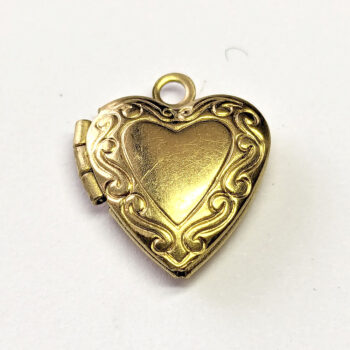 Small Gold Decorative Heart Locket Pendant