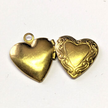 Small Gold Decorative Heart Locket Pendant - Image 3