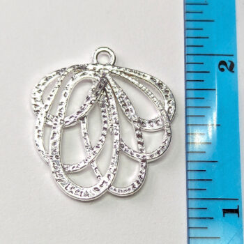 Modern Hollow Tulip Flower Pendant Silver - Image 2