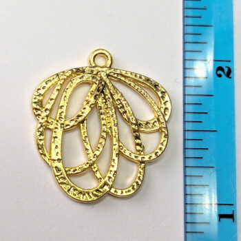 Modern Hollow Tulip Flower Pendant Gold - Image 2