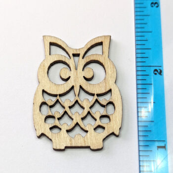 Hollow Owl Laser Cut Natural Wood Pendant - Image 2