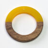 Yellow Hollow Circle Round Hoop Resin Geometric Wood Pendant