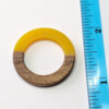 Yellow Hollow Circle Round Hoop Resin Geometric Wood Pendant - Image 2