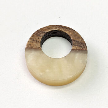 Marble White Circle Round Resin Geometric Wood Pendant