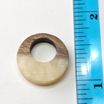 Marble White Circle Round Resin Geometric Wood Pendant - Image 2