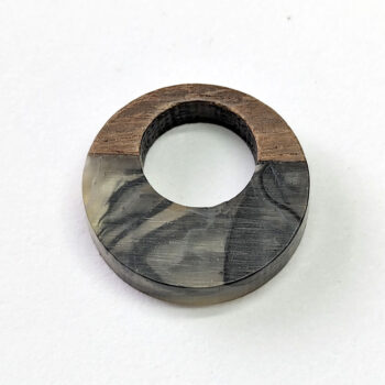 Marble Grey Circle Round Resin Geometric Wood Pendant