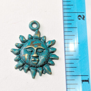 Sun Pendant / Charm Antique Bronze Patina - Image 2