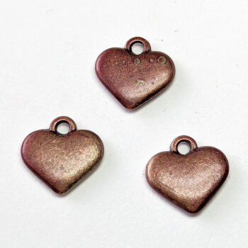 Antique Copper Double-Sided Puffy Heart Charm