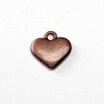 Antique Copper Double-Sided Puffy Heart Charm - Image 3