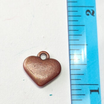 Antique Copper Double-Sided Puffy Heart Charm - Image 2