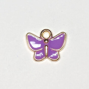 Solid Purple Butterfly Enamel Charm Gold - Image 6