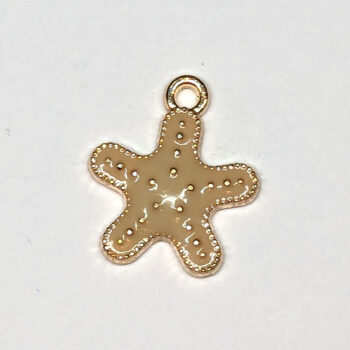 Beige Starfish Enamel Charm Gold