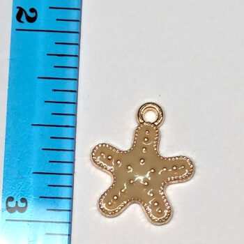 Beige Starfish Enamel Charm Gold - Image 2