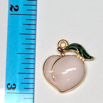 White Peach Enamel Charm Gold - Image 2