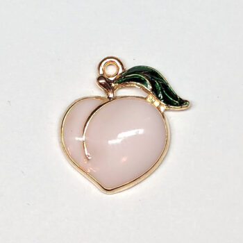 White Peach Enamel Charm Gold