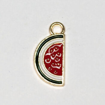 Watermelon Half Red Enamel Charm Gold - Image 8