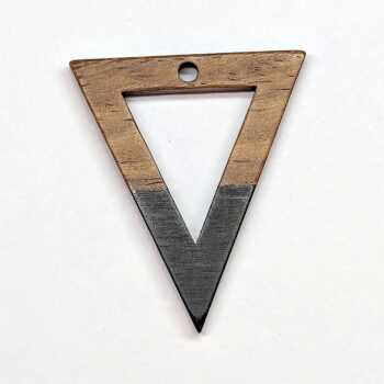 Black Wood Hollow Triangle Geometric Wood Pendant