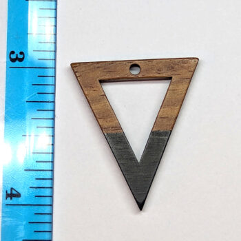 Black Wood Hollow Triangle Geometric Wood Pendant - Image 2