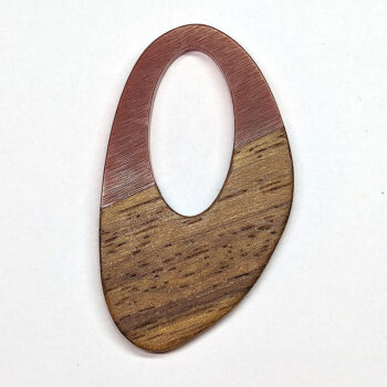 Red Burgundy Hollow Irregular Oval Resin Wood Pendant