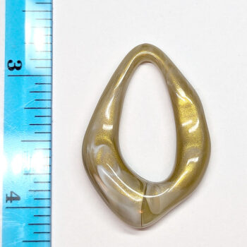 Gold Marble Large Irregular Acrylic Teardrop Pendant - Image 2