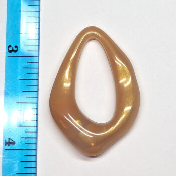 Peach Marble Large Irregular Acrylic Teardrop Pendant - Image 2