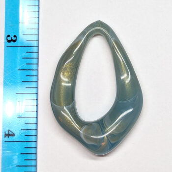 Blue Marble Large Irregular Acrylic Teardrop Pendant - Image 2