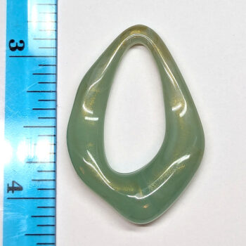 Green Marble Large Irregular Acrylic Teardrop Pendant - Image 2