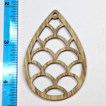 Extra Large Hollow Teardrop Natural Wood Pendant - Image 2